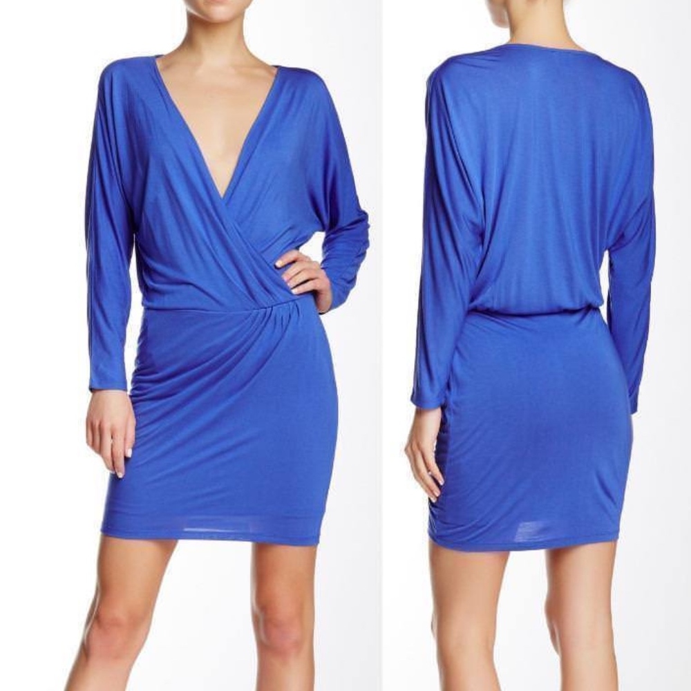 NWT Haute Hippie Draped Blue Dolman Dress